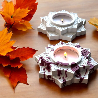 Halloween Lotus Design Tealight Candle Holder