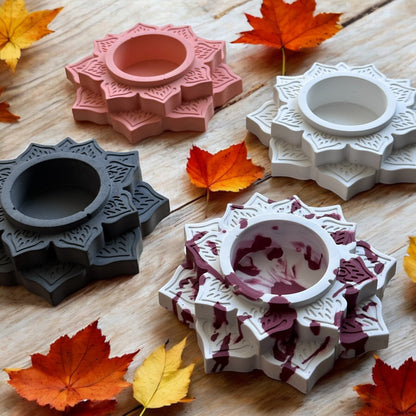 Halloween Lotus Design Tealight Candle Holder