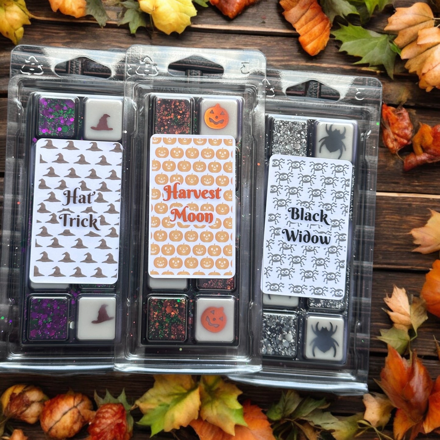 Halloween Wax Melt Snapbars | Pumpkin Face | Spider | Witches Hat | Highly Scented