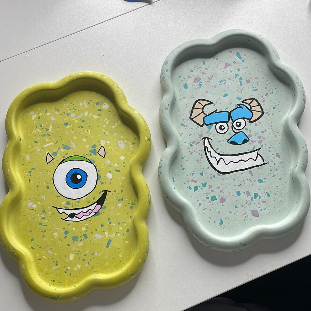 Mike/Sully Terrazzo Character Tray, Jesmonite