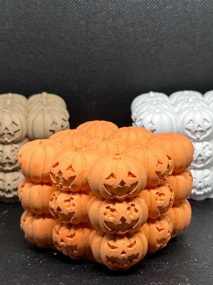 Pumpkin 3D Square Jesmonite Decor | Halloween Decor | Ornament