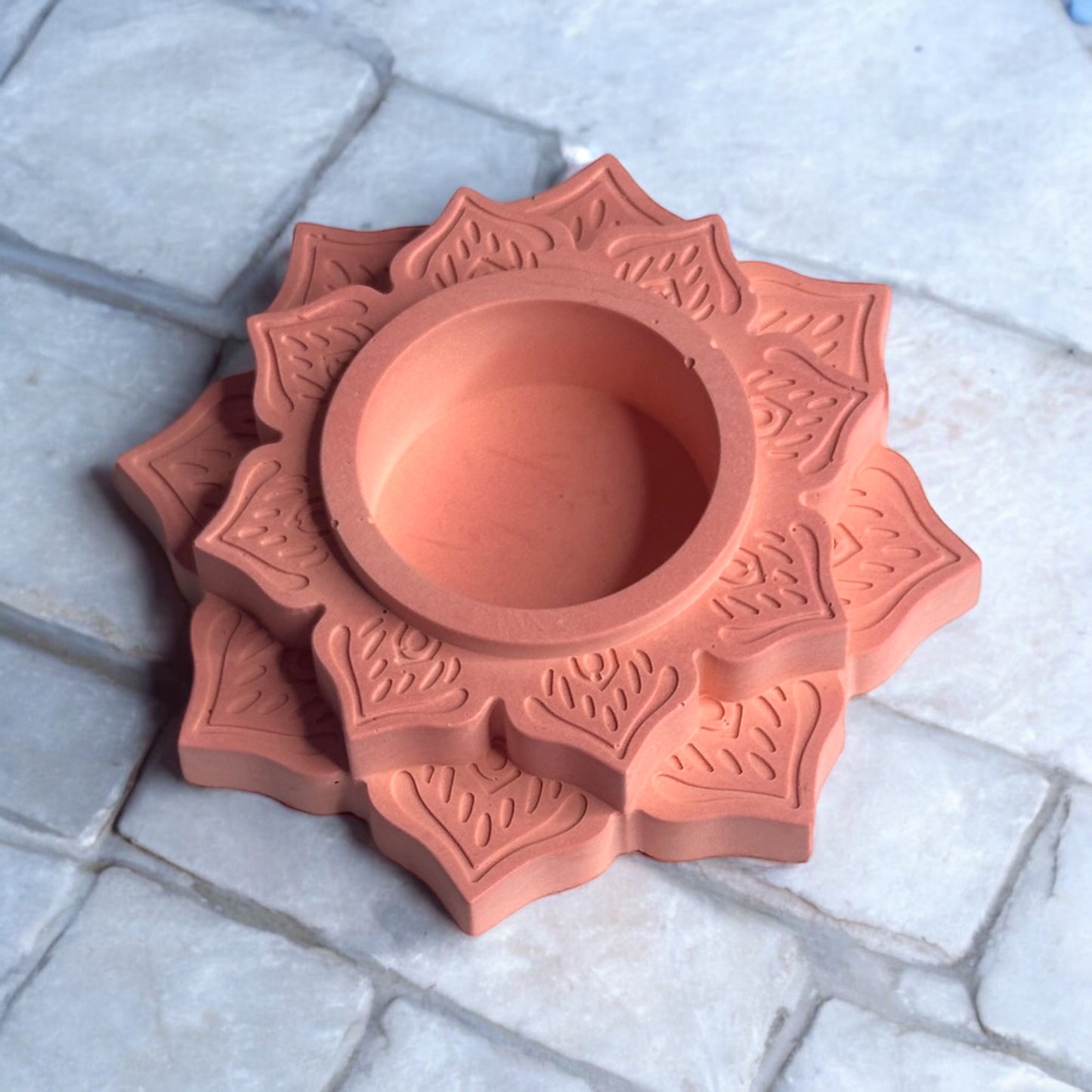 Halloween Lotus Design Tealight Candle Holder