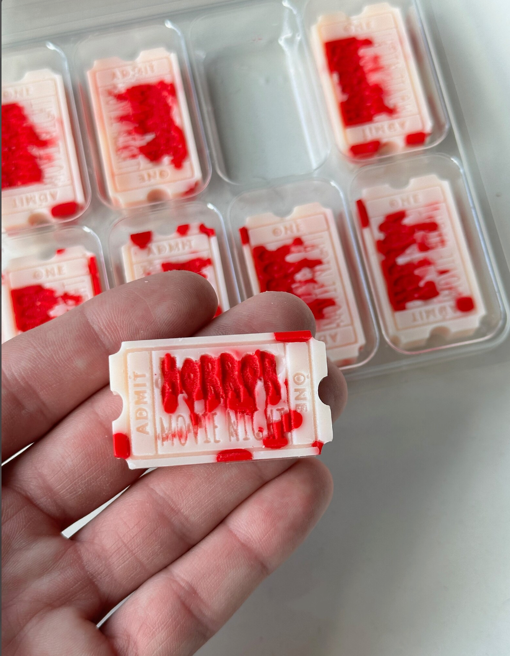 Horror Movie Tickets Wax Melts, Highly Scented, HB Style Clamshell