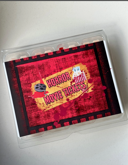 Horror Movie Tickets Wax Melts, Highly Scented, HB Style Clamshell