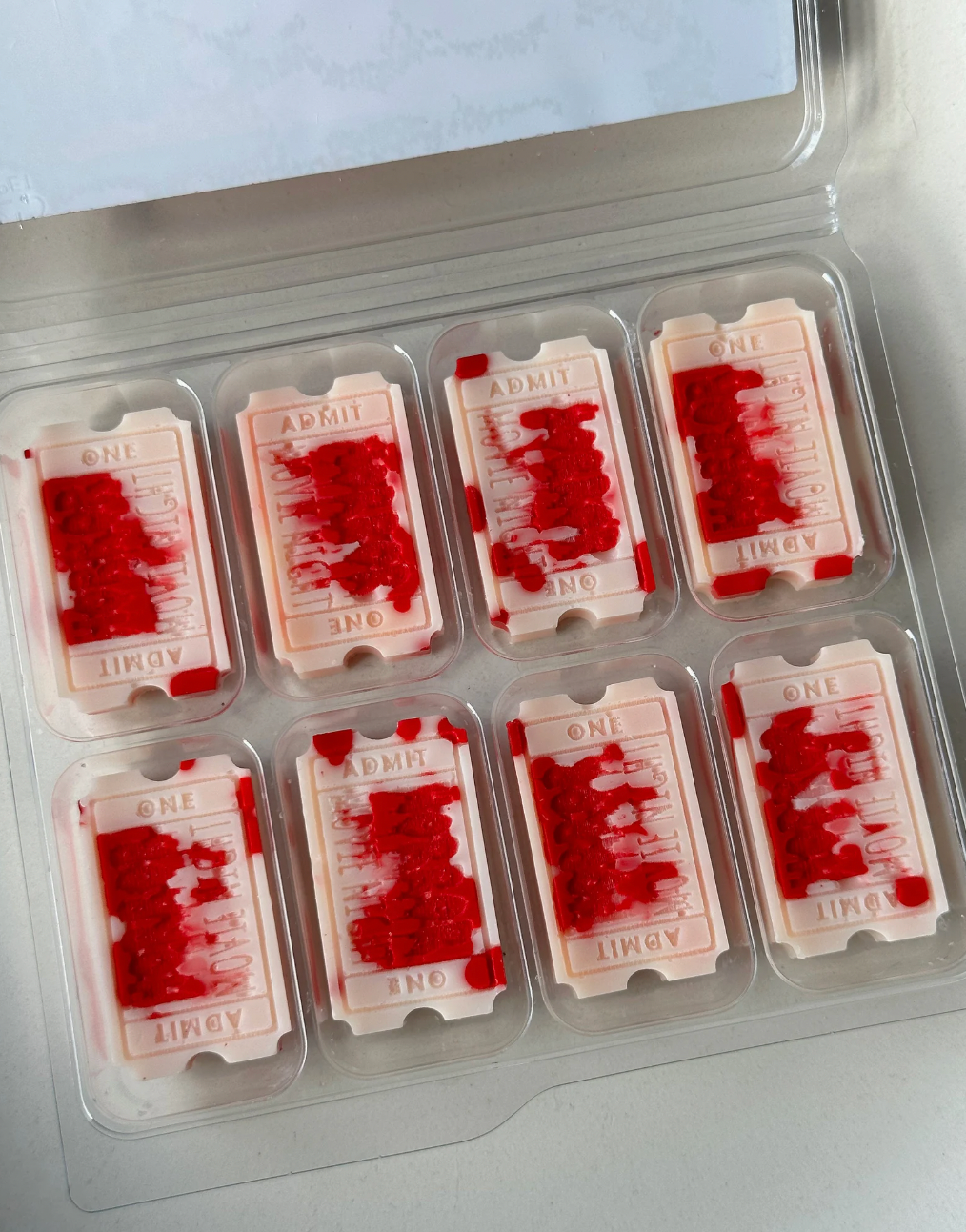 Horror Movie Tickets Wax Melts, Highly Scented, HB Style Clamshell