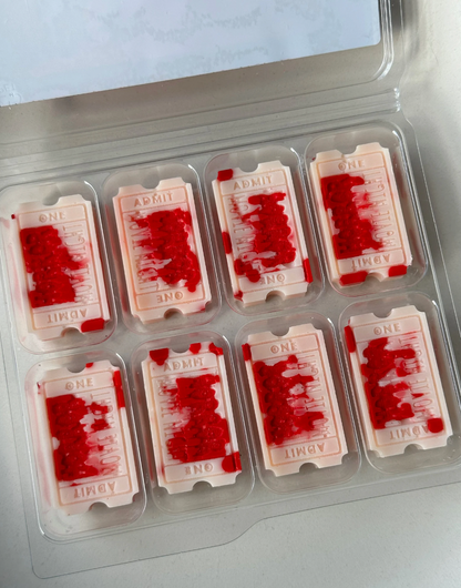 Horror Movie Tickets Wax Melts, Highly Scented, HB Style Clamshell