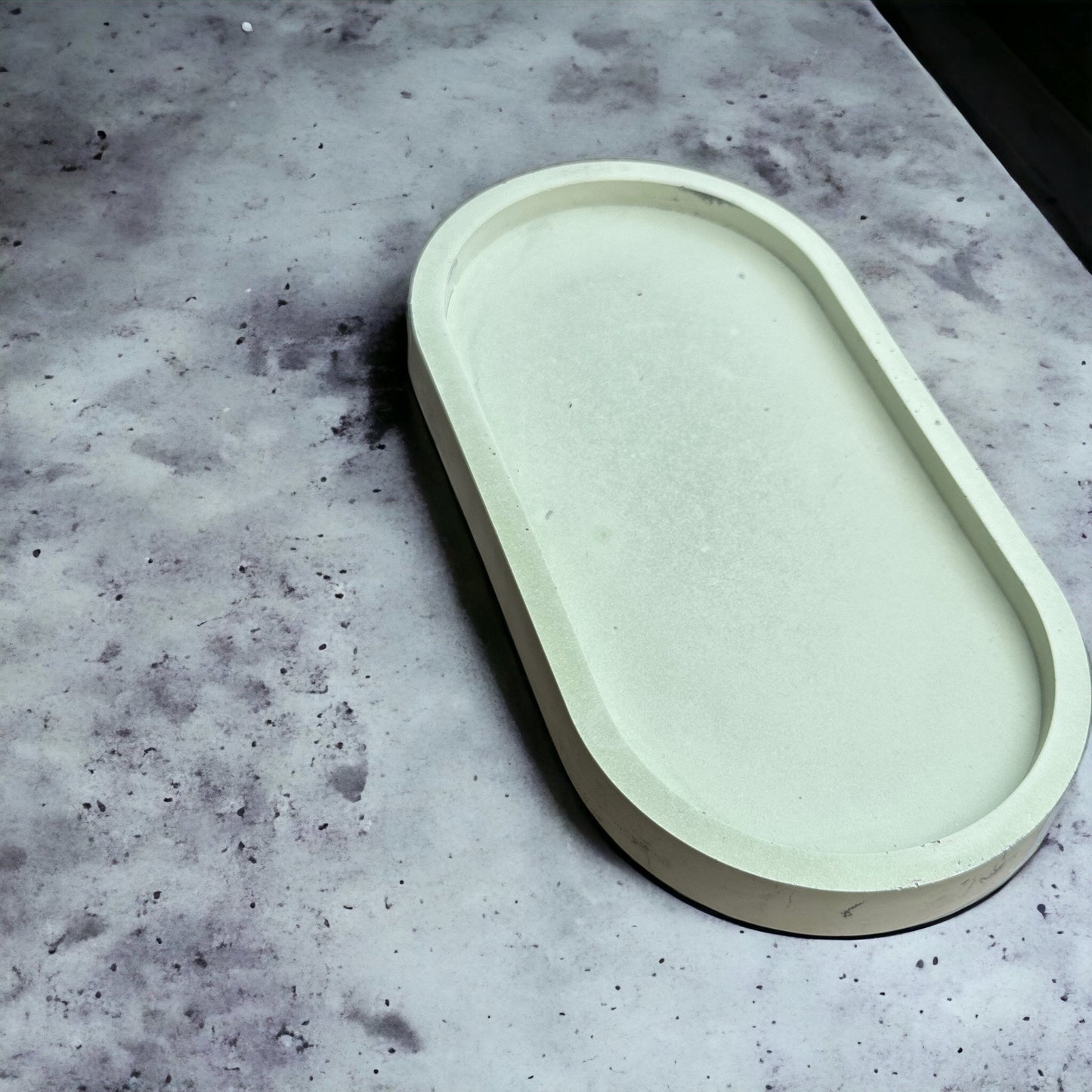 Oval Jesmonite Trinket Tray, Jewellery Tray, Eco-Friendly, Bathroom Tray, Concrete Oval Tray