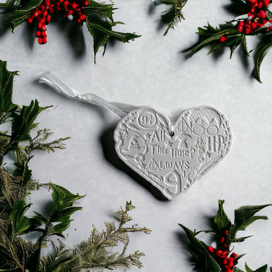 Harry Potter Heart Hanging Decor, Christmas Tree decoration, Jesmonite decor