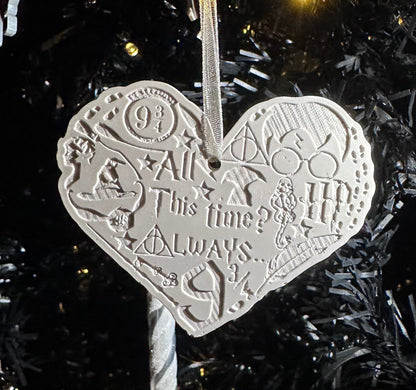 Harry Potter Heart Hanging Decor, Christmas Tree decoration, Jesmonite decor