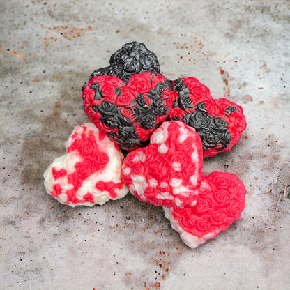 Heart and Roses Shaped Highly Scented Wax Melt, Pack of 3