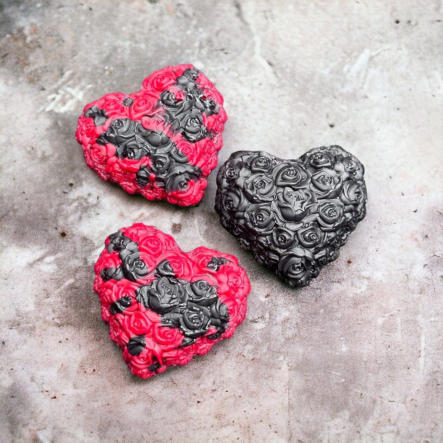 Heart and Roses Shaped Highly Scented Wax Melt, Pack of 3