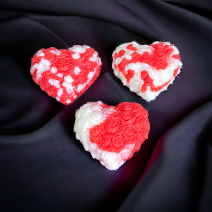 Heart and Roses Shaped Highly Scented Wax Melt, Pack of 3