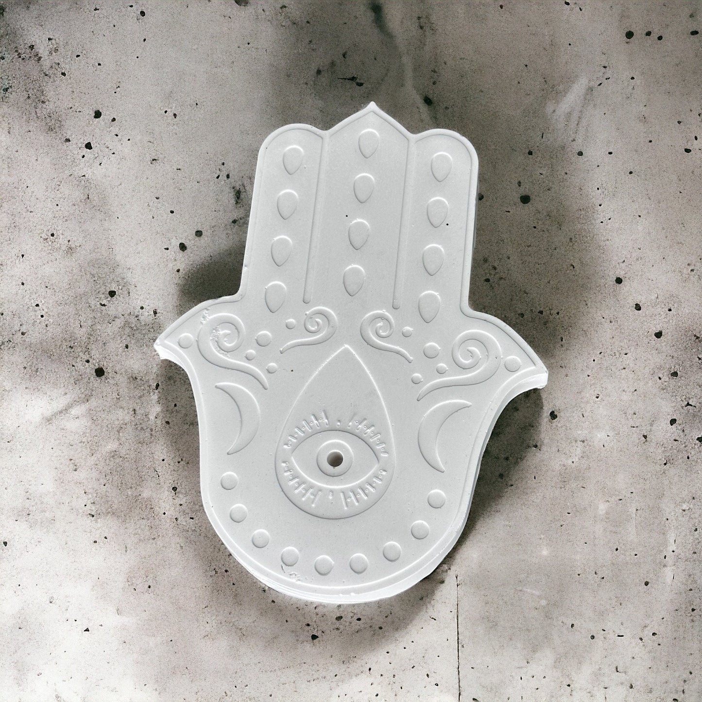 Hamsa Hand Design Incense Burner, Home Decor, Handmade Jesmonite