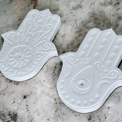 Hamsa Hand Design Incense Burner, Home Decor, Handmade Jesmonite